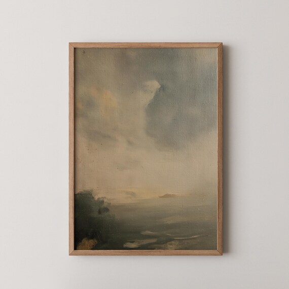 Abstract Earthy Art Print Moody Minimalist Texture Oil Painting Wall