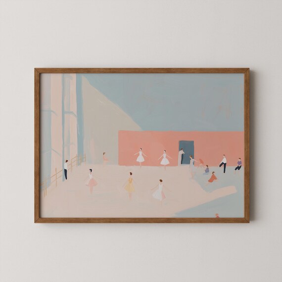 Ballet Dancers Minimalist Art Print, Little Girl Room