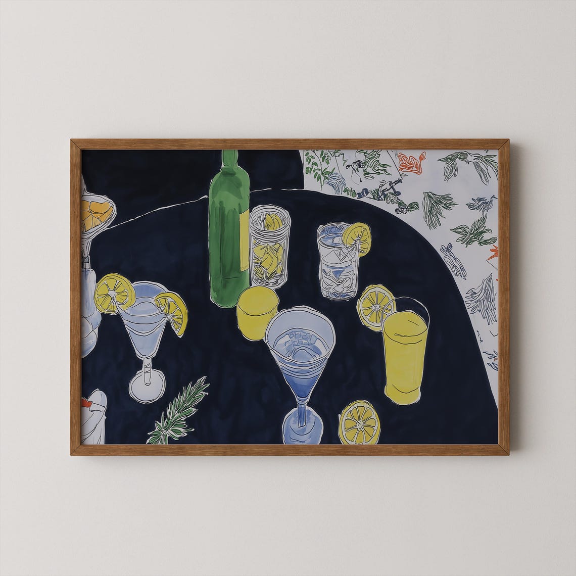 Cocktail Party Martini Glasses Still Life Modern Bar Art Print