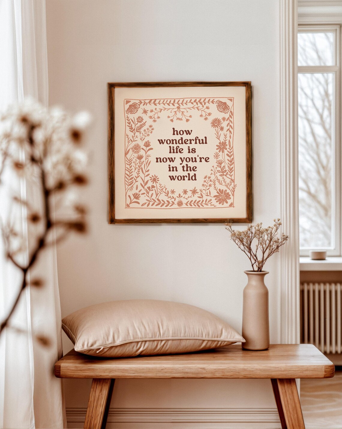 Scandinavian Floral Nursery Art Print for Girls - Image 3