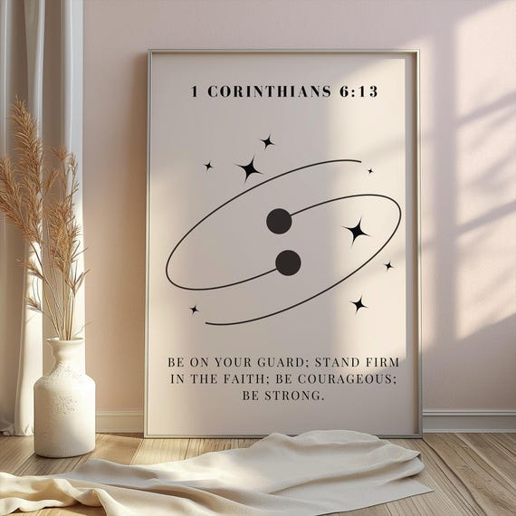 Christian Bible Verse Poser Wall Art Decor 1 Corinthians 613 Poster Minimalist Bible Verse Spiritual Wall Art Religious Wall Art