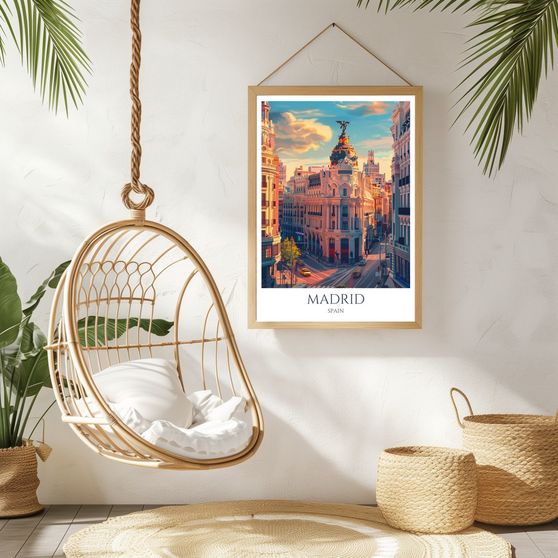 Madrid Metropolis Building Gran Via Sunset Spain Travel Poster - Image 2