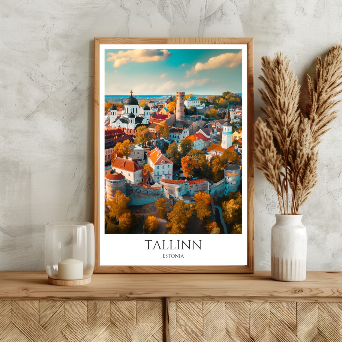 Tallinn Old Town Autumn Aerial View Medieval Estonia Travel Poster - Image 3