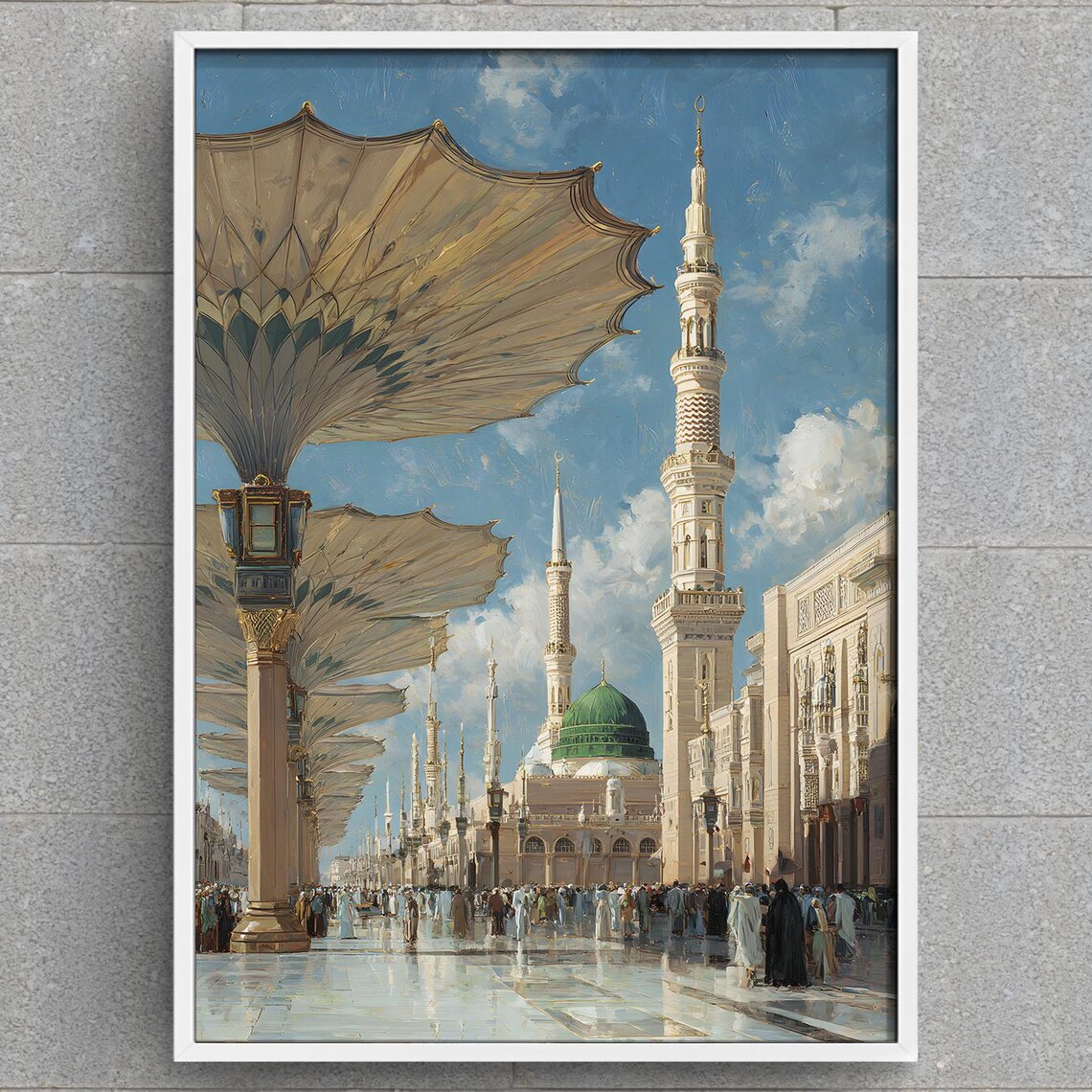 Almasjid Annabawi Mosque, Islamic Pilgrimage Scene Art Print