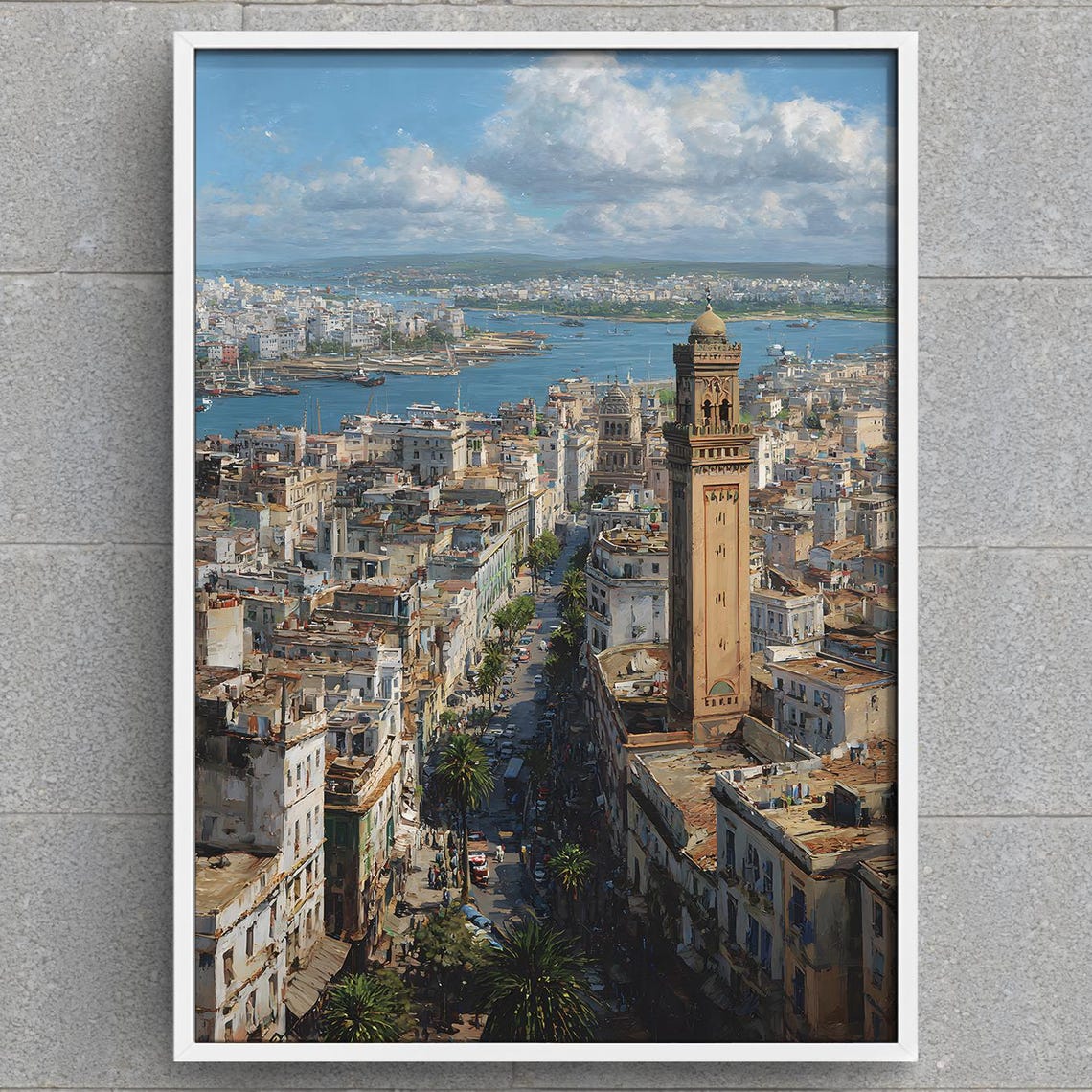 Algiers Algeria Harbor View Cityscape Mediterranean Travel Poster