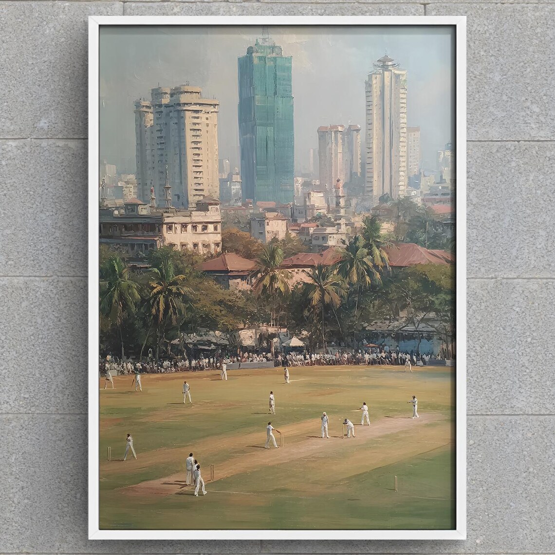 Mumbai Cricket Match Art Print, Wankhede Stadium