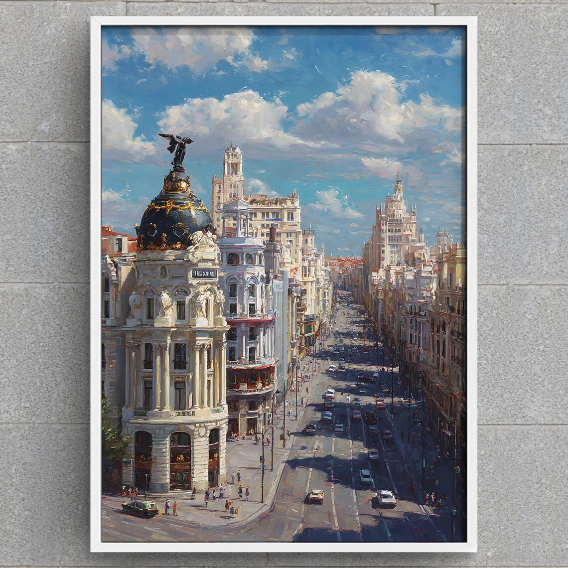 Madrid Spain Gran Via Cityscape Travel Poster