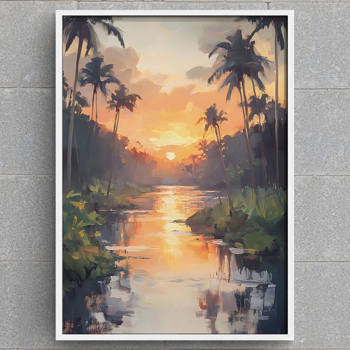 Amazon Rainforest River Art Print Jungle Landscape Wall Tropical Forest Poster Instant Nature Decor