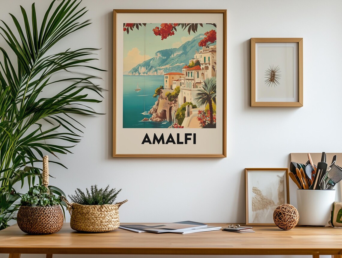 Amalfi Vintage Travel Poster, Italy Retro Print - Image 4