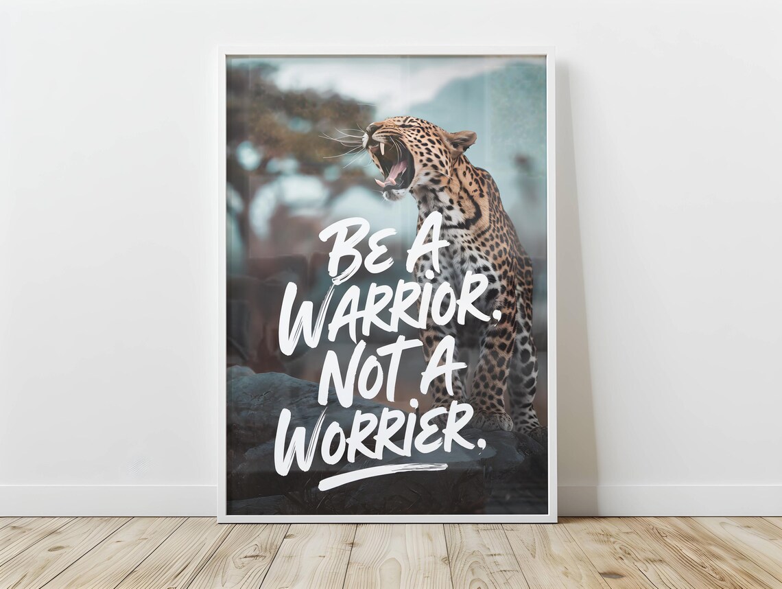 Motivation Poster, Cheetah Inspirational Office Decor