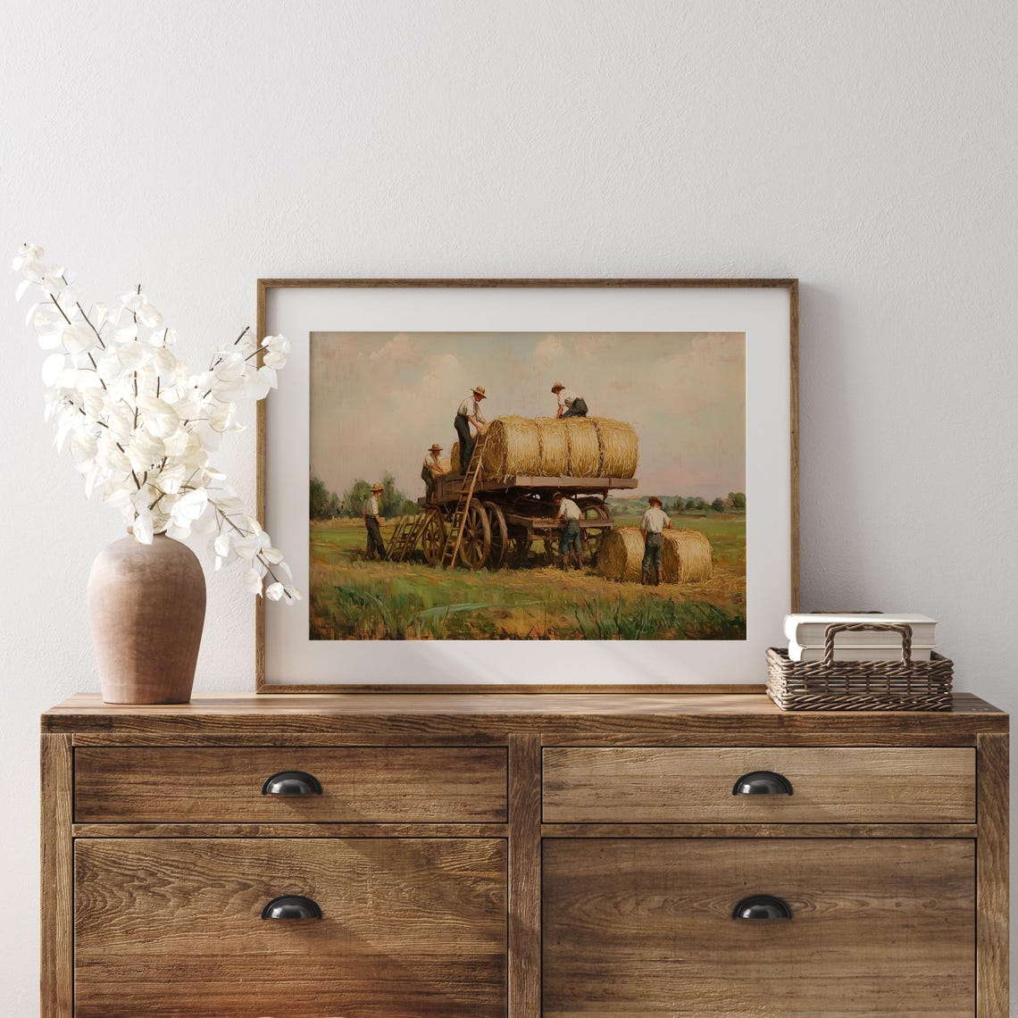 Vintage Countryside Wall Art Village Farmhouse Decor European Village Landscape Oil Painting Farmers Lifestyle Vintage Landscape - Image 4