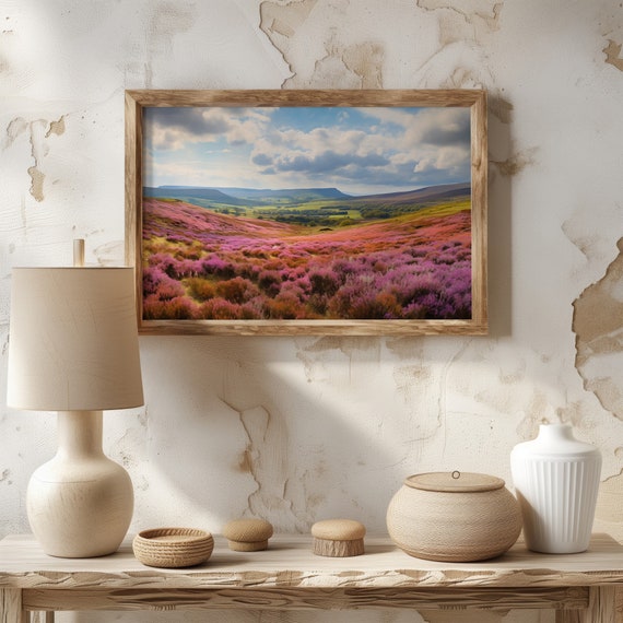 Ribble Valley Oil Painting Heather Landscape Art Print Lancashire Northern