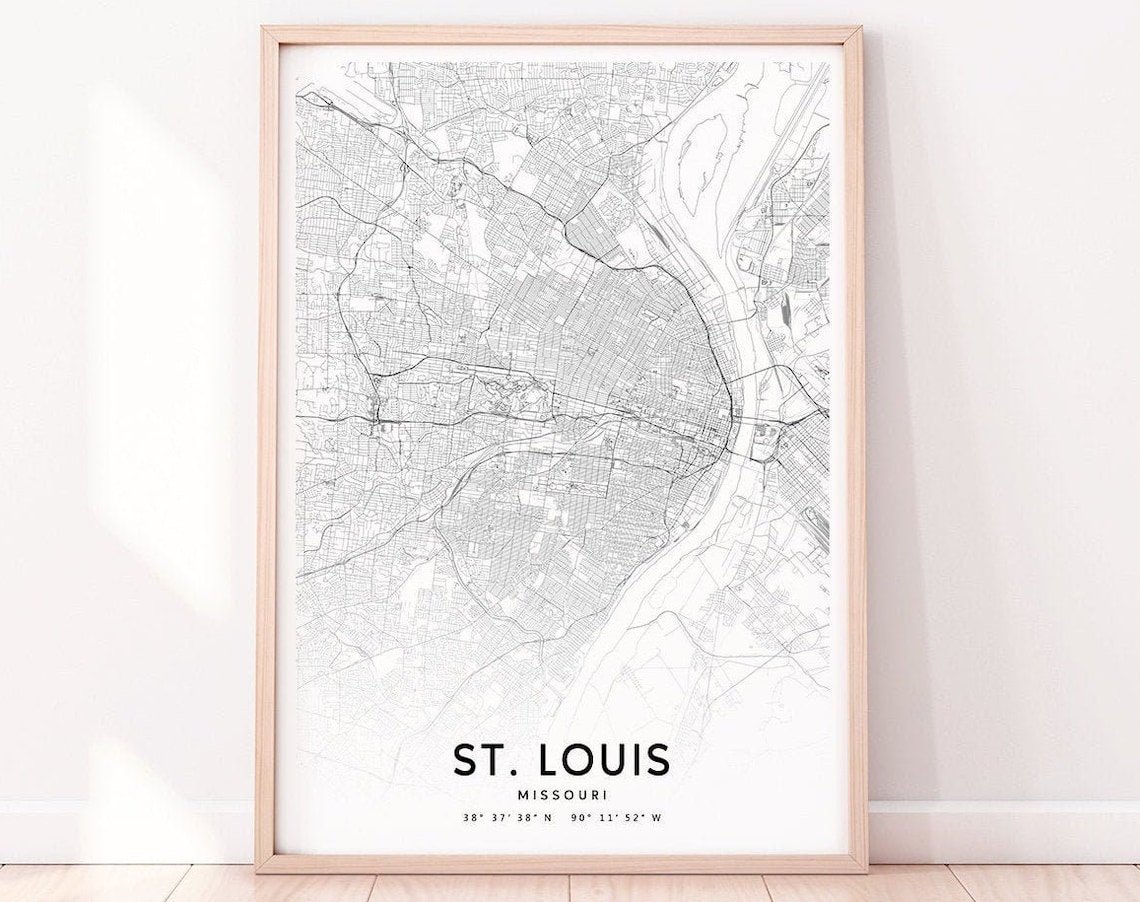 St Louis Map Print, Missouri Minimalist Art Poster