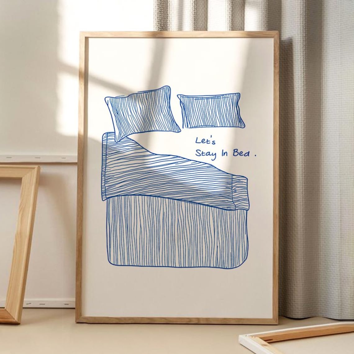 Let's Stay In Bed Retro Apartment Art Print
