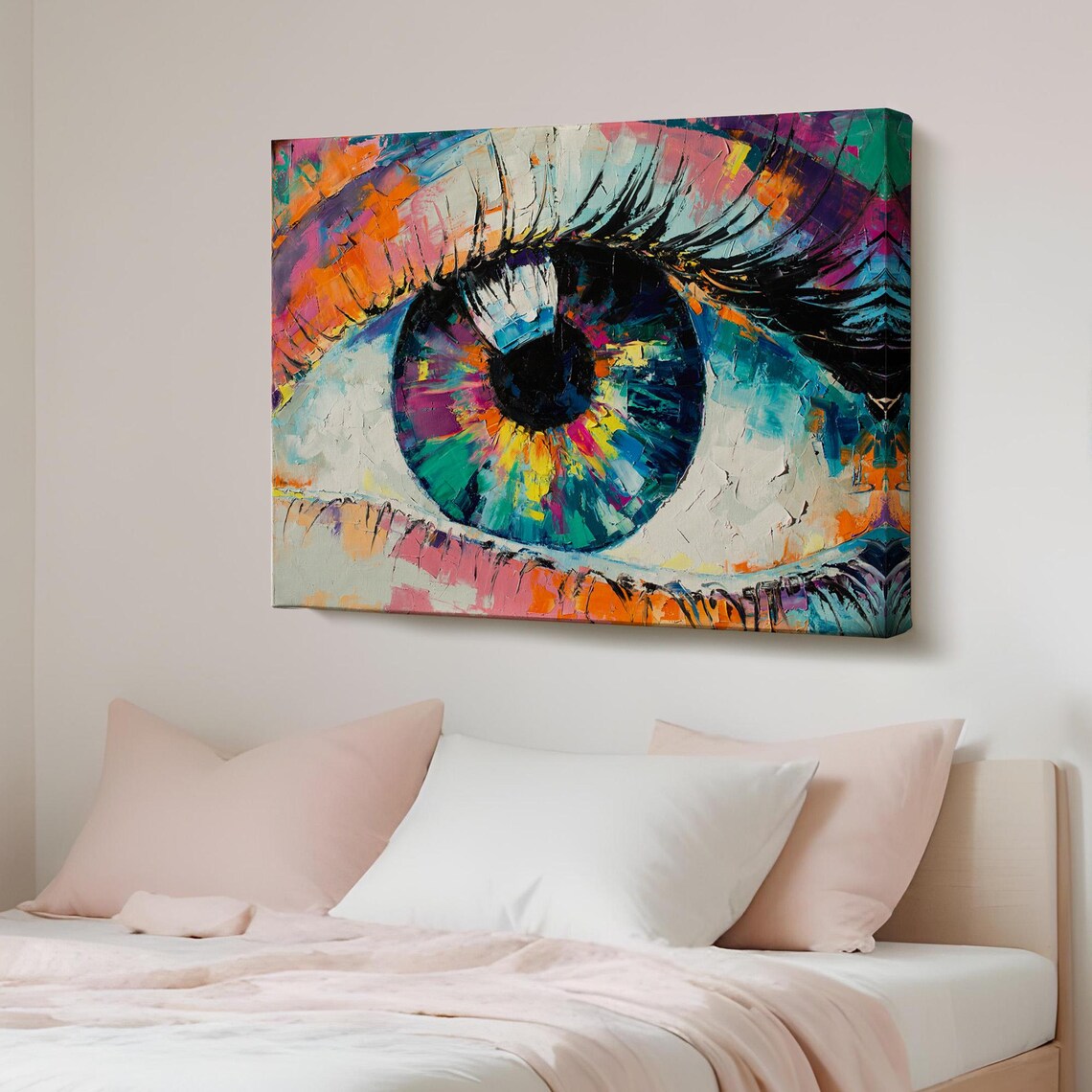 Vibrant Abstract Eye Palette Knife Colorful Oil Painting Poster
