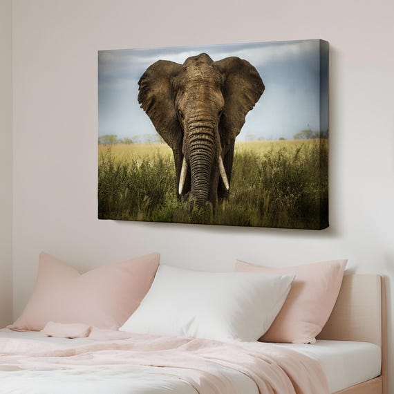 Elephant Decorative Canvas Painting Housewarming Gifts Animal Modern Wall Art Decor