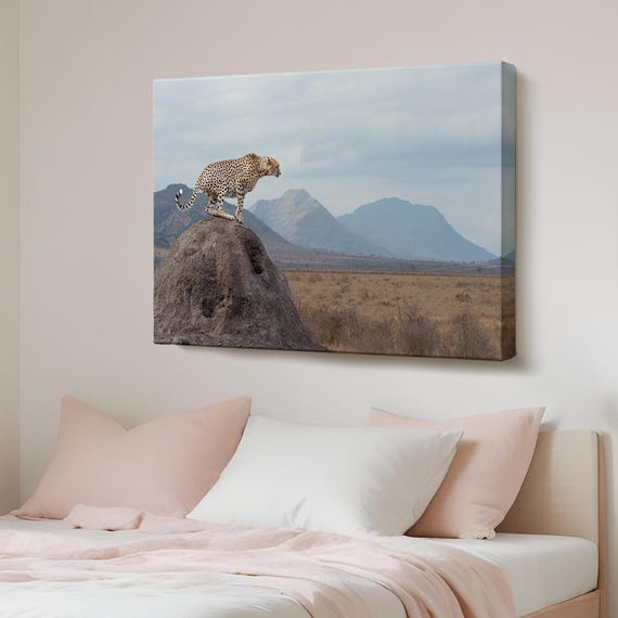 Leopard Decorative Canvas Painting Framed Wall Art Animal Modern Housewarming Gifts