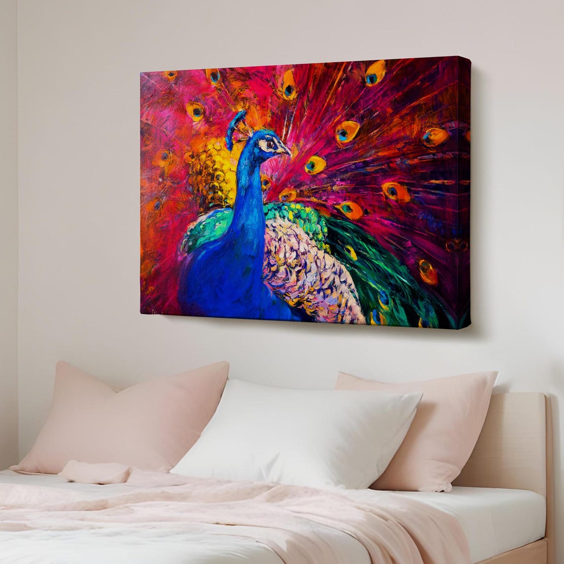 Colorful Peacock Abstract Expressionist Feather Art Bird Poster