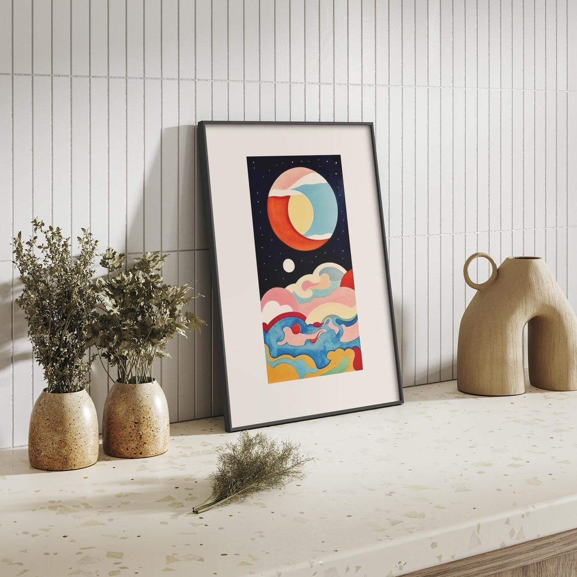 Dreamy Abstract Cosmic Planet Poster With Colorful Universe Waves - Image 3