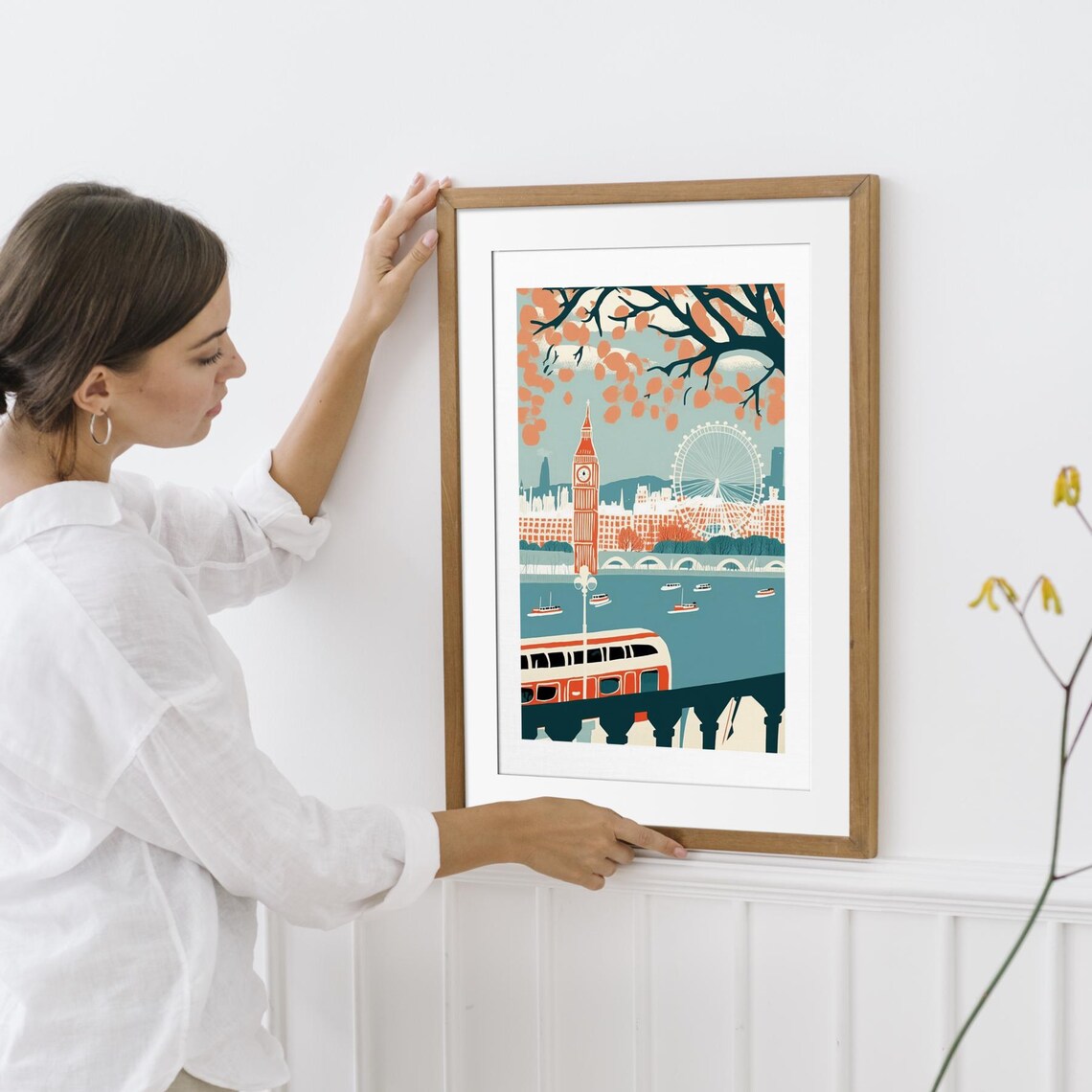 London Big Ben Autumn Thames River Retro Travel Charming Poster - Image 4