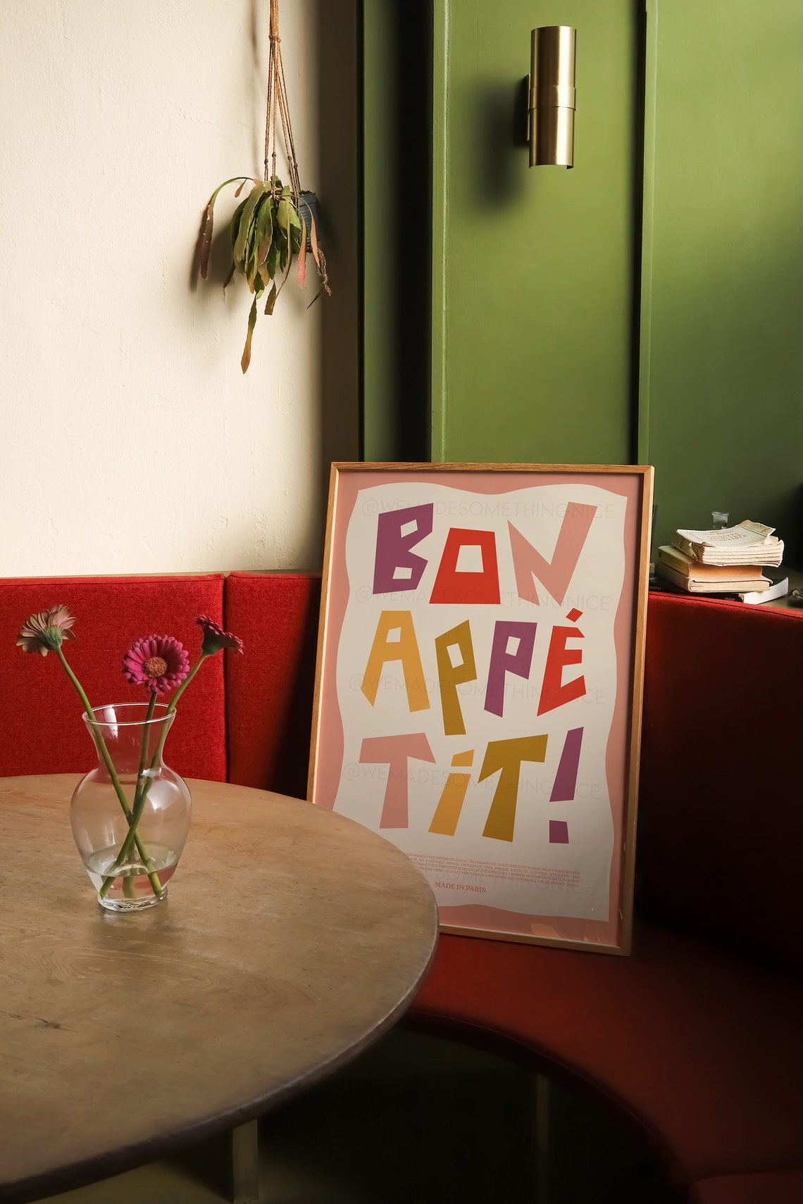 Bon Appetit Made In Paris Colorful Typography Kitchen Poster - Image 3