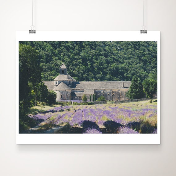 Provence Photograph Senanque Abbey Print French Decor Lavender Green Wanderlust Art Large