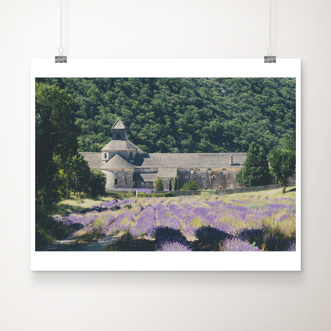 Provence Photograph Senanque Abbey Print French Decor Lavender Green Wanderlust Art Large