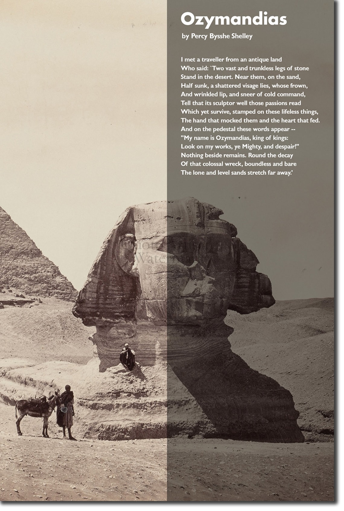 Ozymandias Poem by Percy Bysshe Shelley, Art Print - Image 3