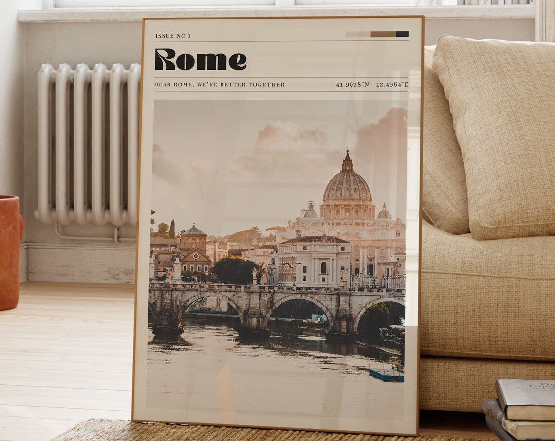 Rome Italy Saint Peters Basilica And Tiber River Photo Poster