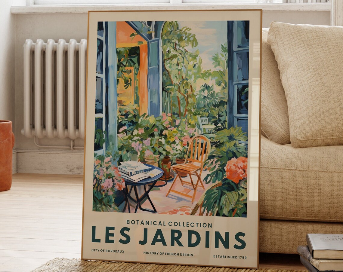 Colourful Summer Garden Poster, Wildflowers Art Print