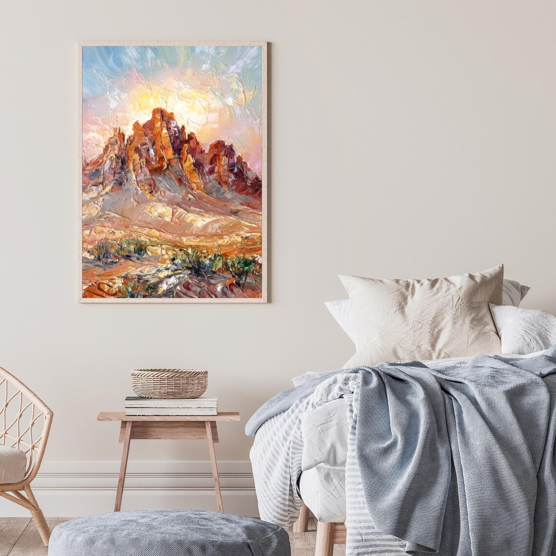 Mount Sinai Oil Painting Desert Landscape Art Print - Image 2