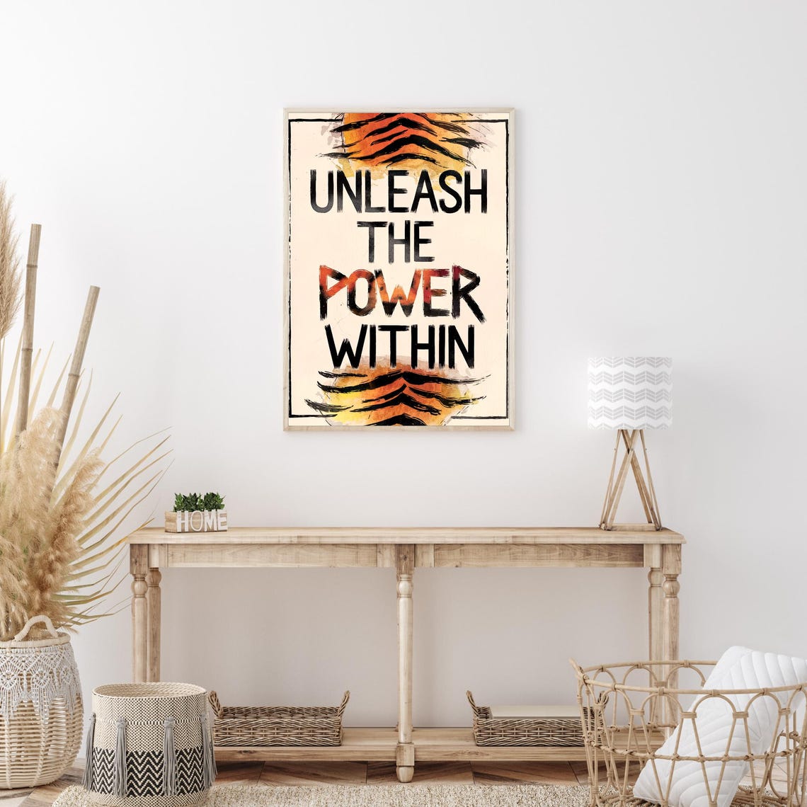 Unleash The Power Within Tiger Stripes Motivational Quote Poster - Image 3