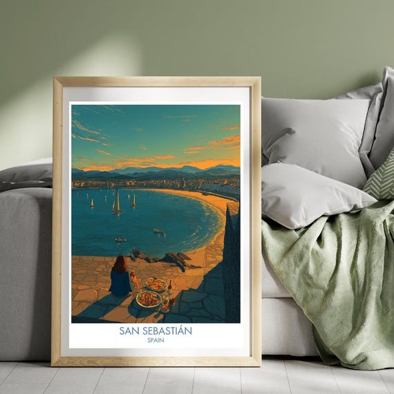 San Sebastin Tapas Poster Spain Print Basque Food Spanish Cuisine Art Illustration