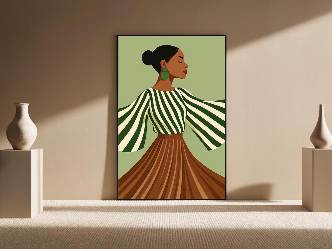Minimalist Stylish Woman Fashion Illustration Art Print - Image 5