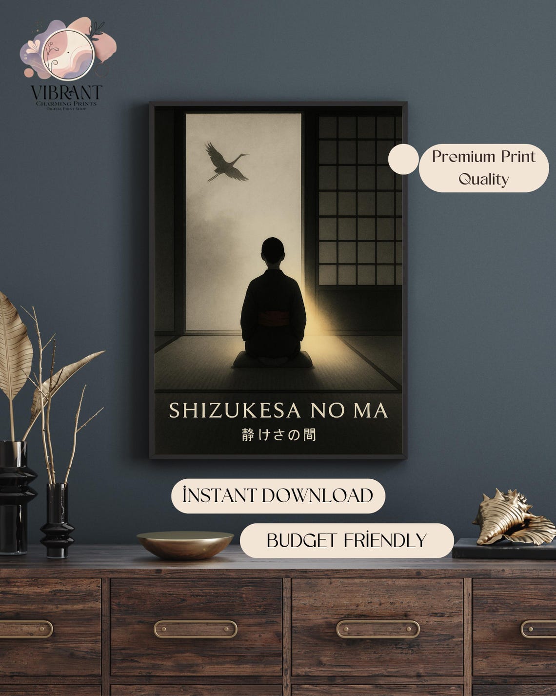 Shizukesa No Ma Japandi Wall Art, Zen Stillness Print - Image 5