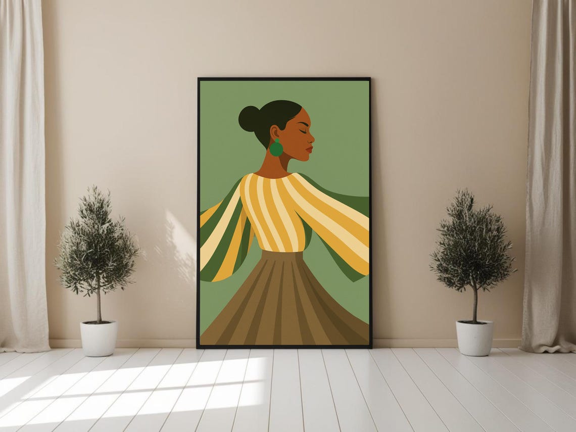 Fashion Illustration, Elegant Woman Minimalist Style