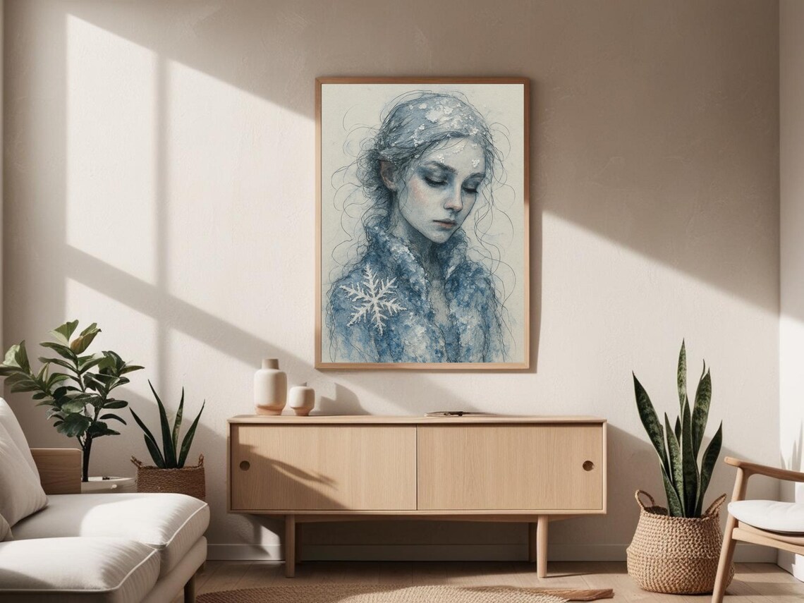 Winter Woman Portrait, Renaissance Style Artwork