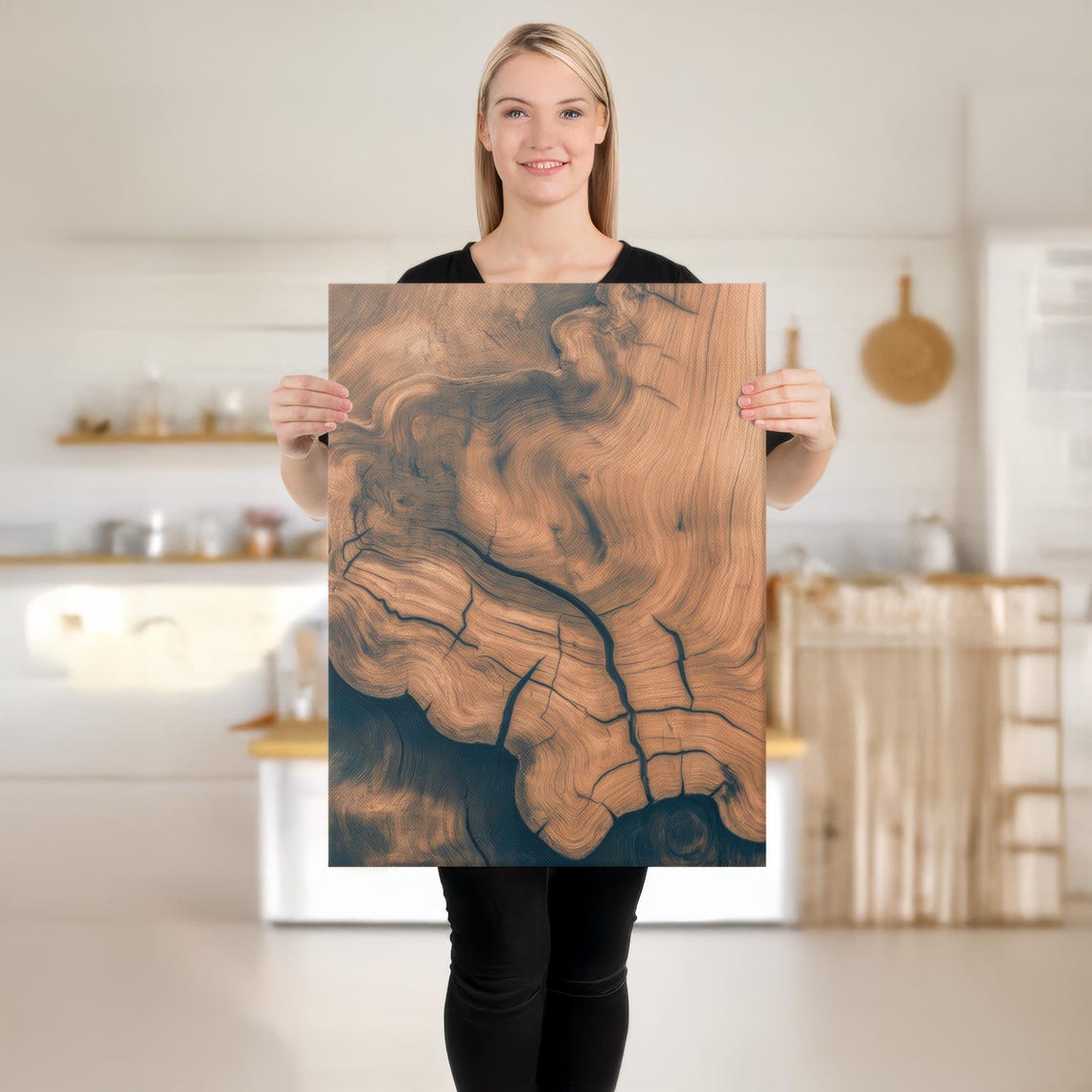 Tree Rings Wood Grain Abstract Earthy Rustic Natural Wall Art Poster - Image 3