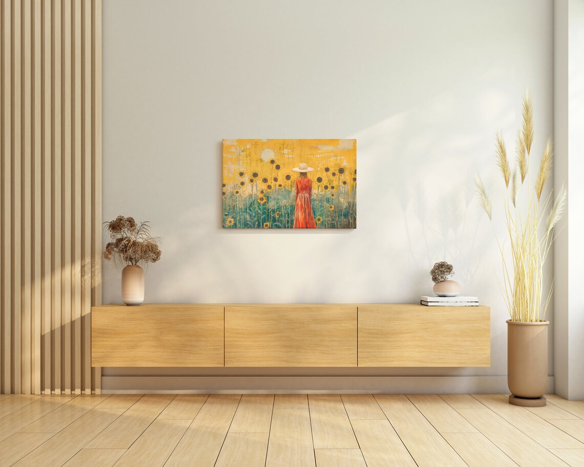 Sunflower Field Rustic Southwestern Art Print - Image 4
