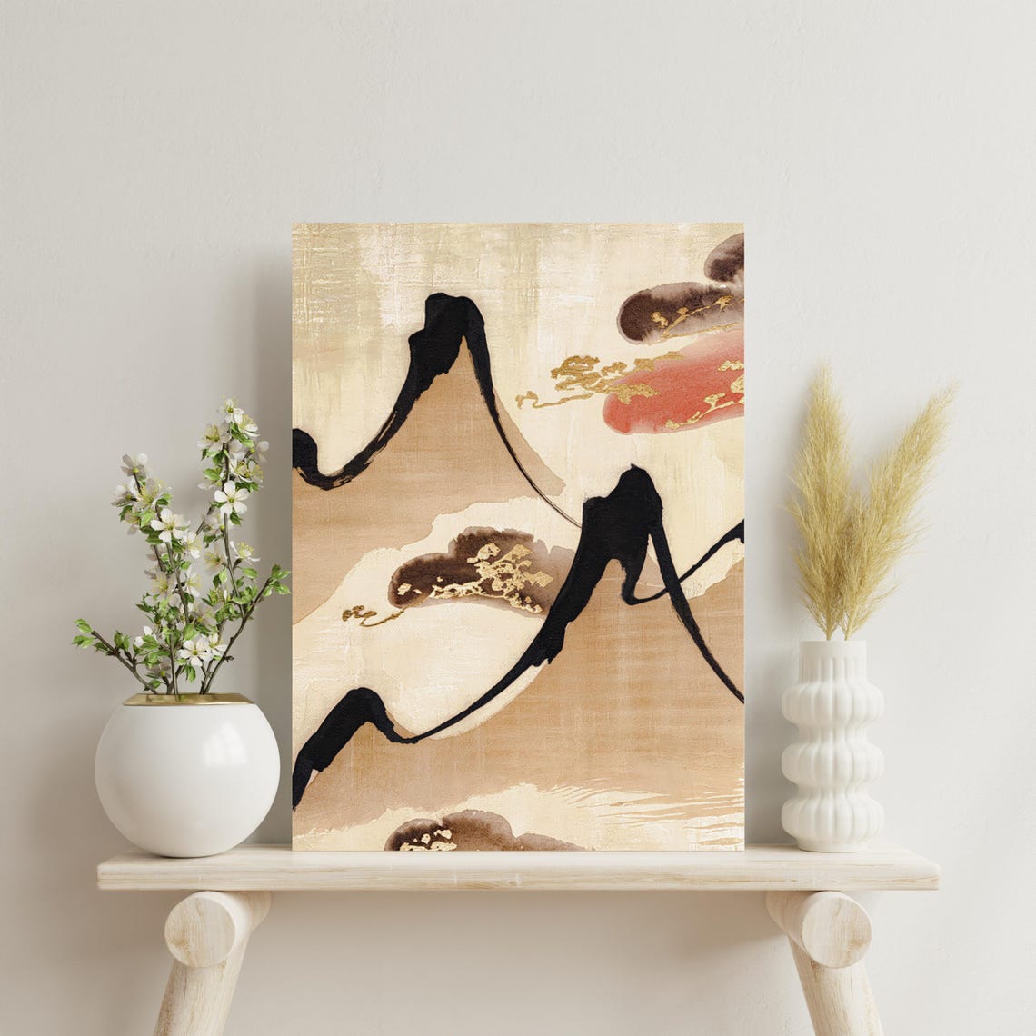 Abstract Japanese Sumi Ink Mountain Brushstroke Wabi Sabi Zen Poster - Image 5