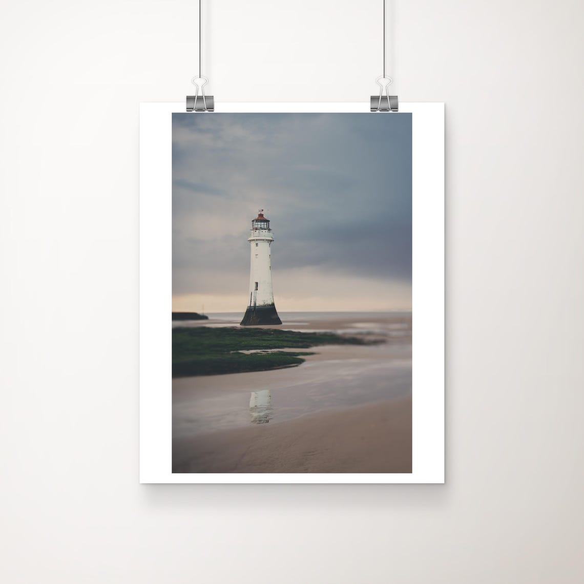 Lighthouse Sunrise Calm Sea Morning Light Coastal Photo Print