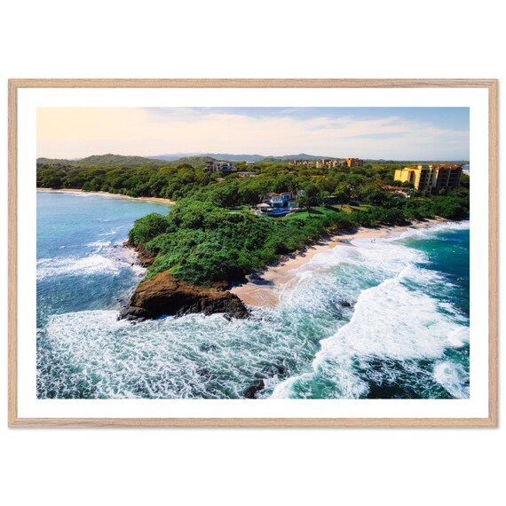 Breathtaking Aerial Tropical Coastline Turquoise Ocean Waves Poster