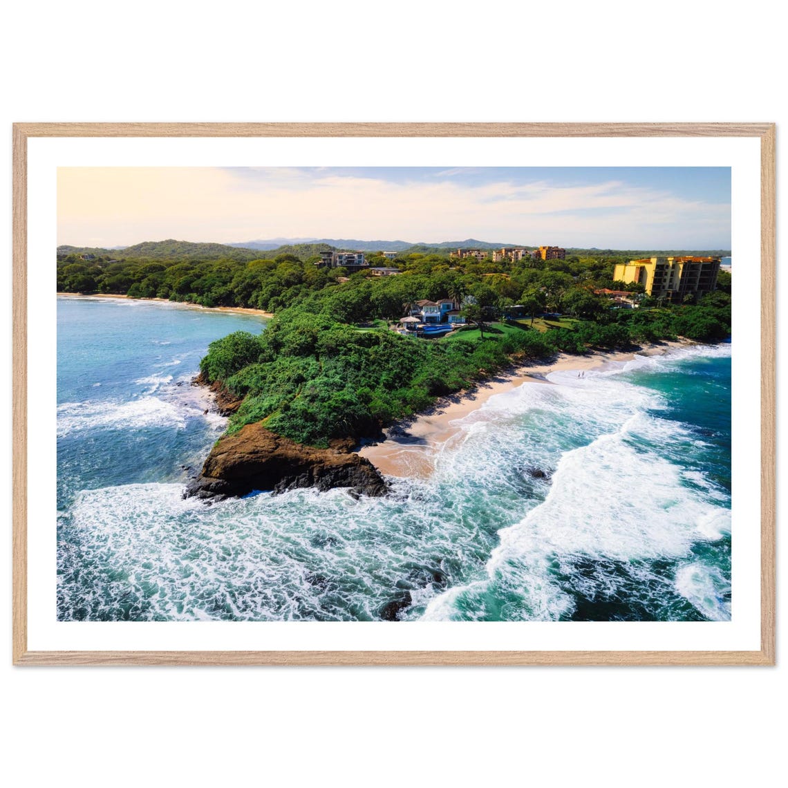 Breathtaking Aerial Tropical Coastline Turquoise Ocean Waves Poster