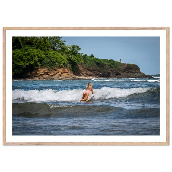 Surfing Girl Framed Print Tamarindo Costa Rica Coastal Art