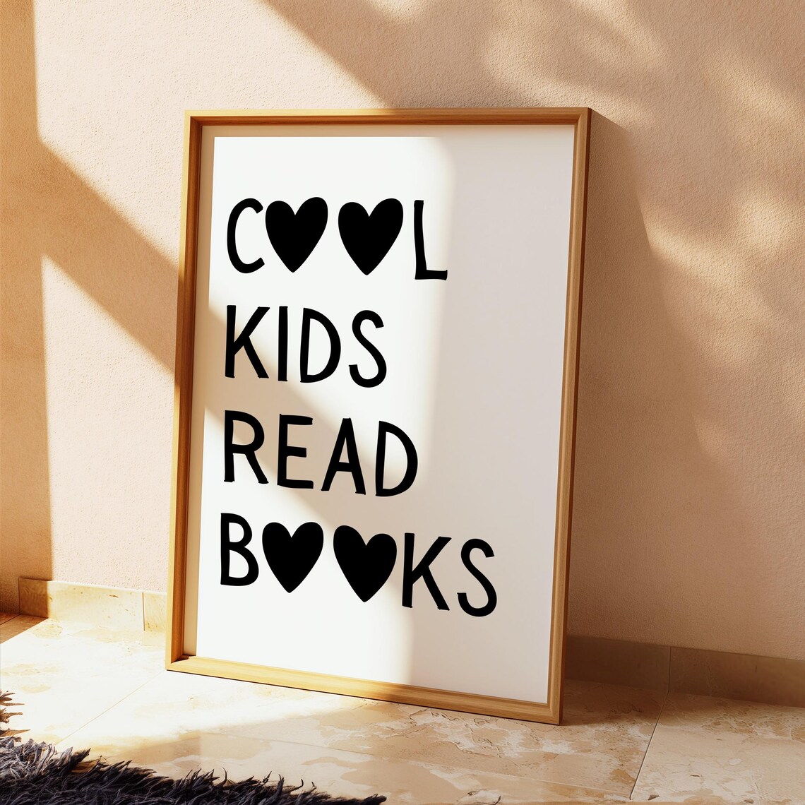 Cool Kids Read Books Heart Typography Kids Room Playroom Poster - Image 2