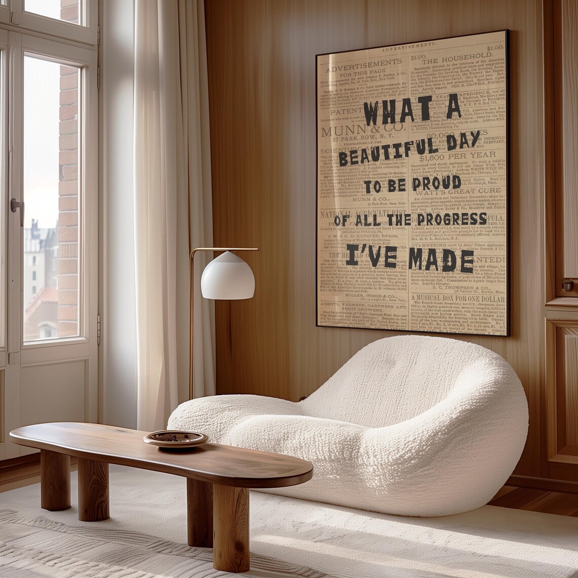 What A Beautiful Day To Be Proud Of Progress Motivational Quote Wall Art - Image 3