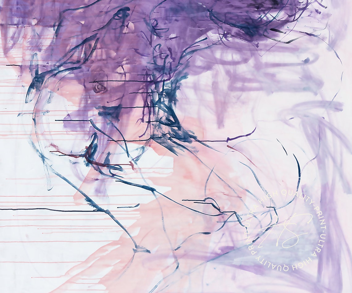 Tracey Emin You Touched Me 2018 Purple Abstract Figure Art Poster - Image 4