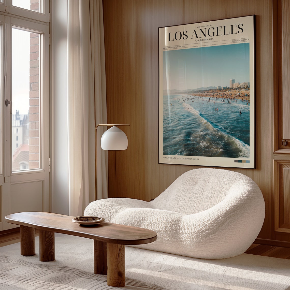 Los Angeles Coastline Crowded Beach Aerial Summer Waves Travel Poster - Image 4