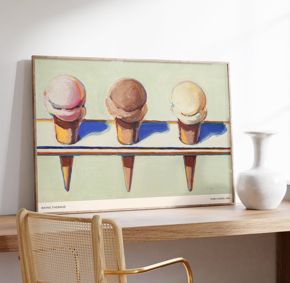Wayne Thiebaud Three Cones 1964 Ice Cream Art Print Kitchen Decor - Image 4