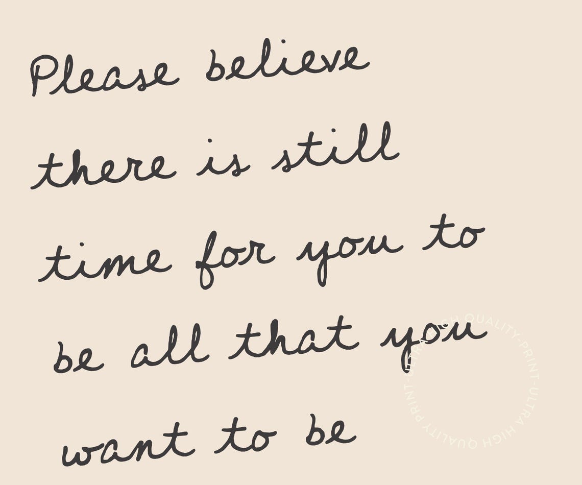 Please Believe There Is Still Time Cream Minimalist Quote Wall Print - Image 5